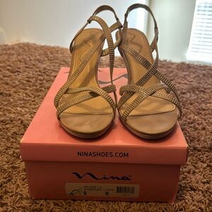 Nina shoes - gold heels